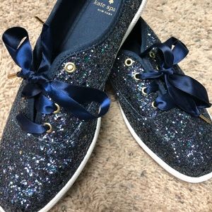 Blue Kate Spade Glitter Keds - New without box 8.5